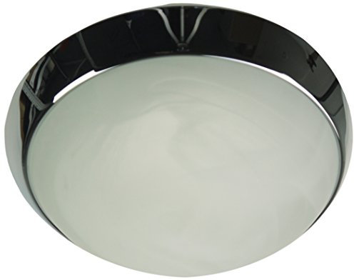 Niermann Standby 16101 A++, Deckenleuchte, Dekorring Chrom, LED, Alabaster Art, 25 x 25 x 8 cm
