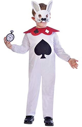 amscan (PKT) (9903240) Child Boys White Rabbit Costume (7-8yr)