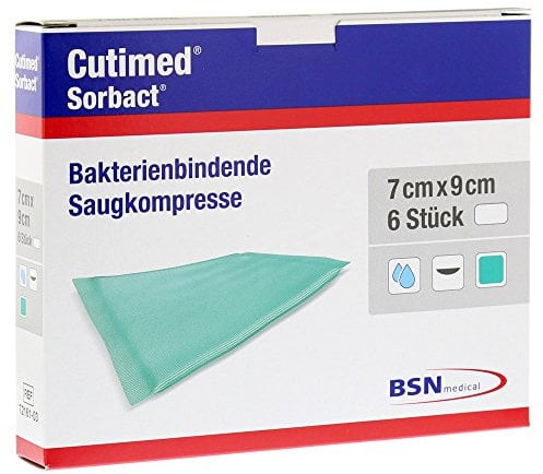 CUTIMED Sorbact Saugkompressen 7x9 cm 6 Stück