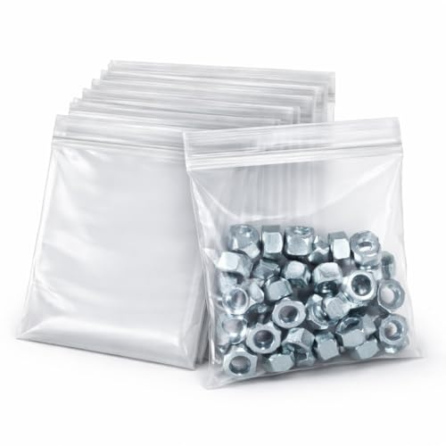 Sabco - 100 Grip Seal Bags 7 x 10 HEAVY DUTY 300 Gauge | Reusable Strong Zip Lock | Small Clear Resealable Plastic Bags | Polythene Packaging For Food Storage, Jewellery, Write On Resealable Bags