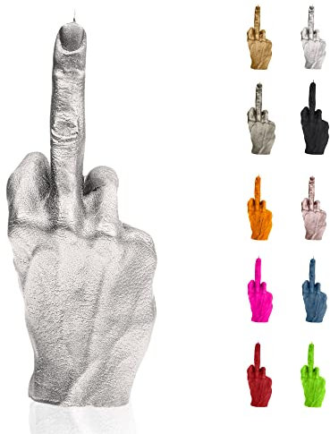 Candellana Mittelfinger Kerze - Mittelfinger Figur - Coole Deko - Gothic Deko - Grunge Deko Kerze - Heavy Metal Deko - Grunge Room Decor - Büro Gadgets - Kerzen Deko - Lustige Kerze Hand FCK
