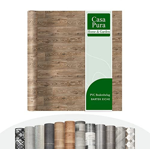 casa pura Suelo de vinilo por metros, aspecto de madera, aspecto de baldosas, aspecto de piedra, suelo de PVC, revestimiento de vinilo para cocina, baño y salón (roble Bartek, 100 x 100 cm)