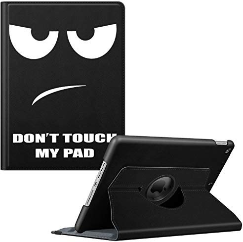 Fintie Hülle für iPad 10.2 Zoll 9.Generation / 8. Gen / 7. Gen (Modell 2021/2020/2019) mit Pencil Halter - 360 Grad Rotierend Stand Schutzhülle Cover mit Auto Schlaf/Wach Funktion, Don't Touch