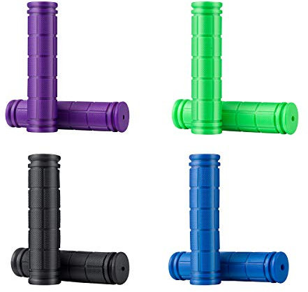 Fahrradgriffe Komfortable Weich Gummi Lenker rutschfest Stoßfest Handgriffe für Fahrräder Scooter MTB Mountainbike Rennrad Rollstuhl Dreirad Klapprad (Lila+Grün+Schwarz+Dunkelblau)