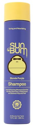 Sun Bum Blonde Purple Shampoo - Cleanses and Prevents Dryness with Deep Moisturizing and Brightening Formula - Color Enhancing and Toning Treatment for Blonde Hair - Color Friendly - 10 oz