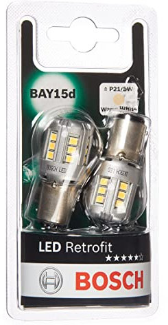 Bosch -P21/5W (- 380) LED Retrofit Car Light Bulbs - 12 V 2,5 W BAY15d - 2 Bulbs
