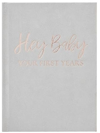 Ginger Ray Shower Grey and Rose Gold Baby Tagebuch mit festem Einband aus Veloursleder