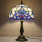 AIBOTY 18 Hohe Tiffany-Stil-Nachttischlampe, 12 blau lila Barockstil Buntglas-Lavendel-Farbton, antike Schreibtischleselampe für Liebhaber Wohnzimmer Schlafzimmer Büro