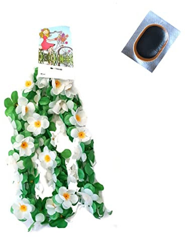 Fahrradgirlande Blumengirlande 120 cm Blume in weiß inkl. maxxi4you Reflexband