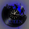 The Queen Rock-Musikband, Vinyl-Wanduhr, LED, 7 Farben, Nachtlampe, Retro-Wanduhr, Wohnzimmer, Küche, einzigartiges Geschenk, handgefertigte Wanddekoration (mit Licht)