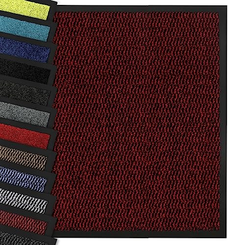 Nova Forma Schmutzfangmatte Star - Sauberlaufmatte meliert - Rot 80x120 cm | Klassische Fußmatte in vielen Größen für innen und außen - Türmatte für Eingangsbereiche - Fußabstreifer für Haustür