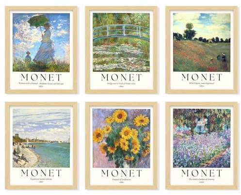 97 Decor Monet Poster - Walls Water Lilies Art, Monet Classic Prints Posters (8x10 UNFRAMED)