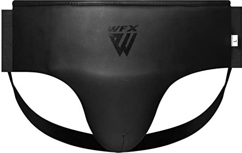 Tiefschutz, Boxen, MMA männlich, elastischer Jockstrap aus Leder, Tiefschutz, für Herren BJJ, Kick-Sparring-Training, Muay Thai, Kampfschutz, Matrial-Kunst, Bauchstütze (S, Schwarz)