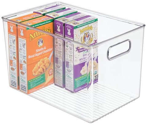InterDesign iDesign Linus BPA-Free Plastic Deep Kitchen Storage Bin with Handles - 12 x 8 x 7.75, Clear