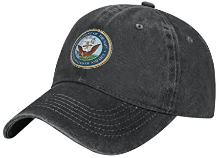YINGD Baseballkappe USN Us Navy, United States Military Verstellbare Cowboyhut Atmungsaktive Sonnenhut Unisex Passform für Männer und Frauen, Schwarz , One size
