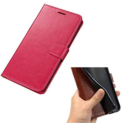 Handyhülle für AGM M7 Hülle Leder, Premium Leder Flip Wallet Case Schutzhülle Tasche Handytasche für AGM M7 Handy Hüllen Cover (2,4) - Rosa-1