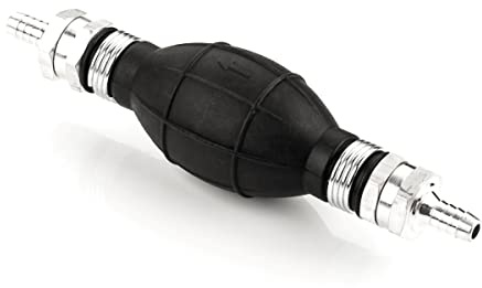 LST Kraftstoff Handpumpe Umfüllpumpe mit 8mm Schlauchanschluss, Förderpumpe für Benzin, Diesel, Öl, Wasser, Sechskantgewinde 22 mm, Einwegpumpe, Siphonpumpe für Kraftstoffsysteme