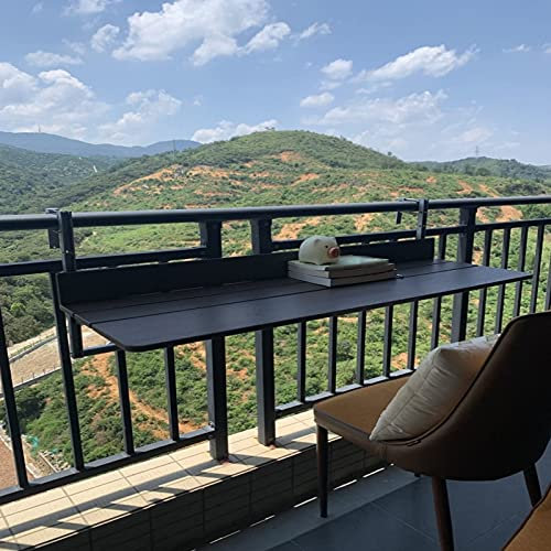Balkon-Hängetisch, klappbarer Wand-Klapptisch, Hängetisch im Freien, Halterung aus Edelstahl + Aluminiumlegierung, höhenverstellbar, platzsparend (100 x 37 cm/39 x 14,6 Zoll) Interessantes Leben