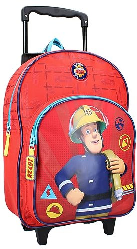Vadobag Trolley Rucksack mit Vortasche | Feuerwehrmann Sam | 39 x 28 x 11 cm