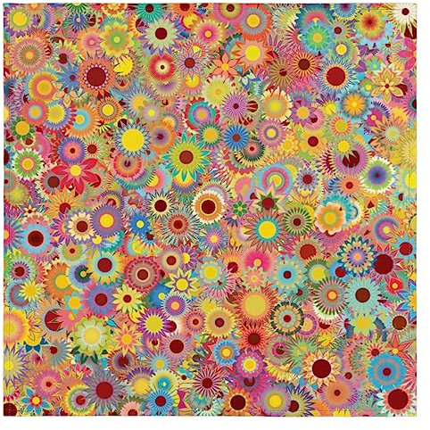 Bunte Blumen, Stoffservietten, Set mit 4 Blumen, wiederverwendbar, waschbar, für Küche, Esstisch, Servietten für Zuhause, Abendessen, Hochzeit, Bankett, Party, 50,8 x 50,8 cm