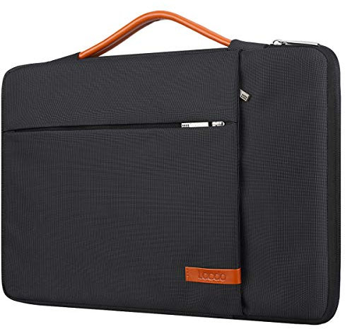 Lacdo 360° Rundumschutz Laptop Tasche Hülle für 15 Zoll Neu MacBook Air M4 A3241 2025/M3 A3114/M2 A2941 2024-2023, 15 Zoll MacBook Pro A1990 A1707, Dell XPS 15 Plus 2022-2020 Zubehörtasche, Schwarz