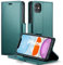 XYGLOW Handyhülle für iPhone 11 Hülle Premium Leder Klappbar Kartenfach Magnet Standfunktion RFID Schutzhülle für iPhone 11 Flip Case Wallet Cover Klapphülle Lederhülle 6.1-Grün