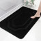 BEQHAUSE Badezimmermatte, rutschfeste Badematte, Badvorleger rutschfest Waschbar, Duschvorleger rutschfest, Geeignet für Badezimmer und Toiletten, Schwarz, 60 x 90 cm