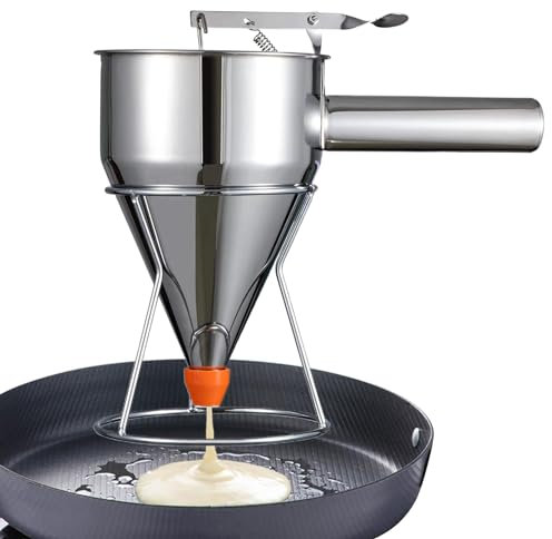 WOBBLO Dough Dispenser, Pancake Dispenser for Dough, 4 Gauge Funnel Dispenser with Stand | Multipurpose Baking Tool, Baking Accessories for Cupcakes