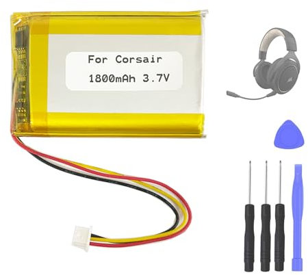 Aousavo 1800mAh ersatz akku Kompatibel mit Corsair HS70 SE Virtuoso RGB Wireless Gaming Earphones