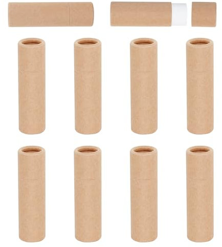 NICENEEDED 10-Teiliges Lippenbalsam-Tuben-Set Aus Pappe, Nachfüllbare Lippenstifthülse Aus Papier, Runder, Leerer Lipgloss-Behälter Aus Pappe