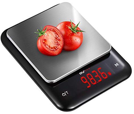 Balance de cuisine numérique, capteur de haute précision, bouton tactile, pesée électronique multifonctionnelle avec écran LED rétroéclairé + prise USB pour la cuisson de bijoux d'