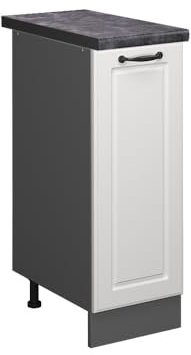 Vicco Apothekerschrank R-Line, Weiß Landhaus/Anthrazit, 30 cm, AP Anthrazit