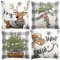 4er Set Kissenbezug Weihnachten, Weiß Und Grau Rentier Deko Weihnachten Kissenbezug 45x45cm, Weihnachtsdeko Kissenbezug Kariert Für Christmas Decorations Indoor, Winter Deko Wohnzimmer Sofa Bettwäsche