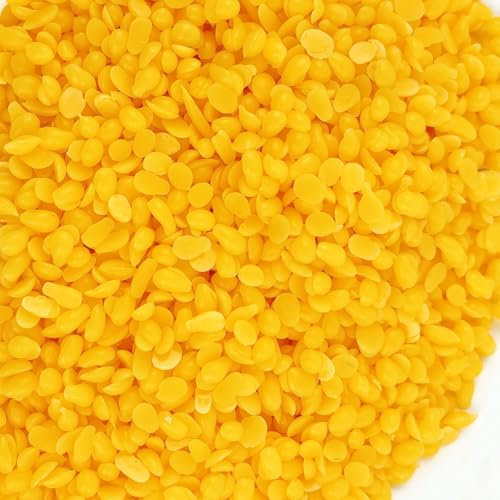 Ovaletta Kerzenwachs 800g, Kerzenwachs zum Gießen, Wachs für Kerzen, Kerzenwachs Granulat, enthält Bienenwachs Paraffinwachs, Kerzen Wachs, Eigene Kerzen Herstellen und Nachfüllen, Gelb
