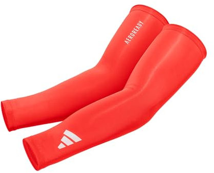 adidas Aeroready Compression Arm Sleeves Maniche Sportive, Colore: Rosso, Small/Medium (Pacco da 2) Unisex-Adulto