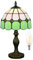 Five Liters 8 Zoll große Tischlampe aus Buntglas im Tiffany-Stil Nachttischlampe Schlafzimmerlampe Nachtlicht Kinderlampe 38 cm hoch mit Glühbirne (Farbe: Grün)
