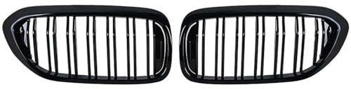 MRNQCB Frontstoßstangen-Kühlergrill Auto-Frontstoßstangengrill 2-Lamellen-Nierengrill Schwarz Glänzend Für B&MW 5er M5 G30 G31 520i 530i 540i 2016-2019(Glossy Black)