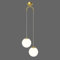 Wylolik Lámpara Colgante Minimalista Dorada, lámpara de Globo de Cristal Blanco lámpara Colgante Ajustable en Altura iluminación de suspensión Decorativa para mesita de Noche, iluminación Interior
