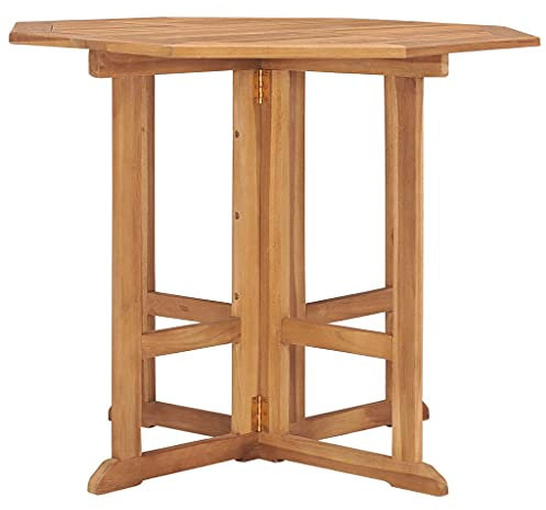 Klappbarer Garten-Esstisch 90x90x75 cm Massivholz Teak zusammenklappbar platzsparend für Außenbereich