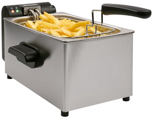 Grunkel Friteuse à huile FRYPRO-3SS avec 2000 W et cuve en acier inoxydable avec technologie de zone froide, capacité de 3 litres et contrôle de température jusqu'à 190 °C