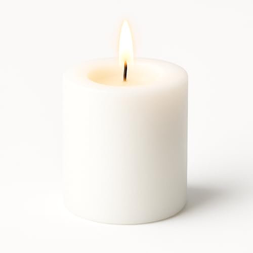 Kerze Uni weiß als Tischdeko für DIY Serviettentechnik Decoupage zum basteln. Kerze ohne Motiv als neutrale zeitlose Tischdekoration Ø8 x Höhe 7,5cm