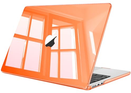 Fintie Hülle Kompatibel mit MacBook Air 13,6 Zoll M5 M4 M3 M2 (2026-2022) A3449 A3240 A3113 A2681, Ultradünne Hartschale Schutzhülle Snap Cover, Kosmisches Orange