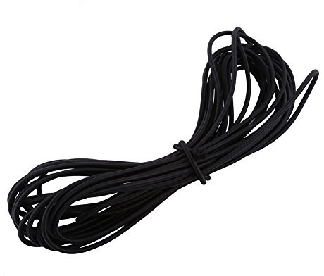 Cuerda de Goma Elástico de 4 mm Correa Elástica 10 Metros hacia Abajo Cuerda de Choque para Artesanía de Bricolaje (Negro)