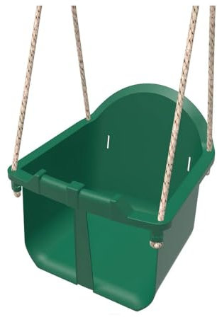 Rebo Toddler Swing Seat - Green | OutdoorToys | Anti-Slip Design, Soft-Touch Ropes, Strong Durable Construction, Fits Most Swing Frames and Climbing Frames