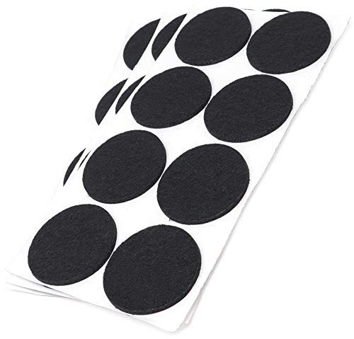 Adsamm® / 24 x Selbstklebende Filzgleiter/Schwarz/ø 50 mm/Rund/Möbelgleiter aus Filz mit 3.5 mm Stärke/Möbel- und Bodengleiter