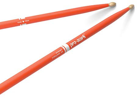 Promark Paire de baguettes américaines Classic 5A en noyer blanc avec pointe en forme de gland, orange, paire unique