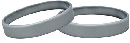 Silicone Wristbands, Youth Sizes, Variety Colours 10 Pack (Silver)