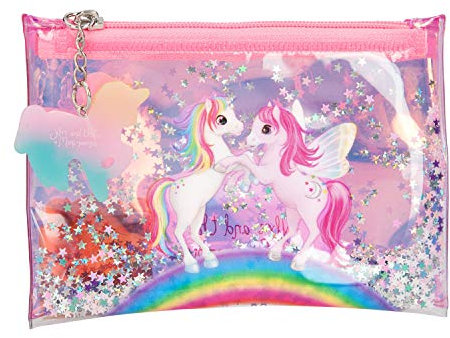 Depesche 10239 Kosmetiktäschchen Ylvi und die Minimoomis Einhorn, Holo, ca. 13 x 9 x 0,5 cm, bunt
