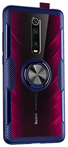 SORAKA Cover Trasparente per Xiaomi Mi 9T con Supporto anello,Cover Acrilico trasparente Custodia Xiaomi Mi 9T Pro con piastra metallica per Supporto Auto Smartphone Magnetico