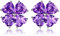 Glücksbringer Lucky clover Ohrringe silber 925 Ohrstecker Amethyst Ohrringe Vierblättriges kleeblatt Herzförmiger Schmuck Damen Geschenke für Frauen